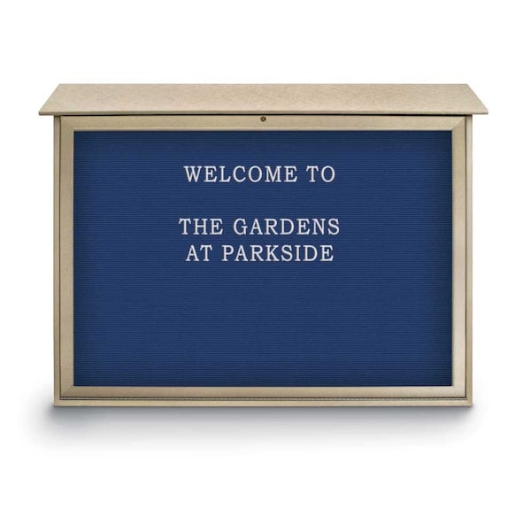 Indoor Enclosed Combo Board, 42"x32", Satin Frame/Black & Buff